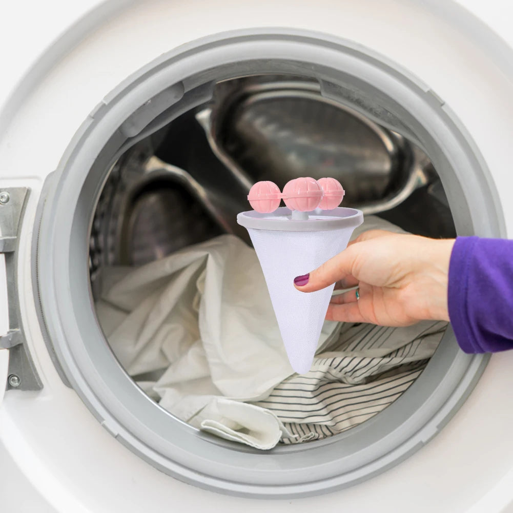 1-5PC Washing Machine Hair Filter Floating Pet Fur Lint Hair Removal Catcher Reusable Mesh Dirty Collection Pouch Cleaning Balls