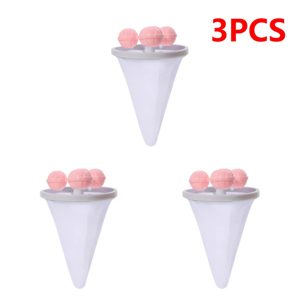 1-5PC Washing Machine Hair Filter Floating Pet Fur Lint Hair Removal Catcher Reusable Mesh Dirty Collection Pouch Cleaning Balls