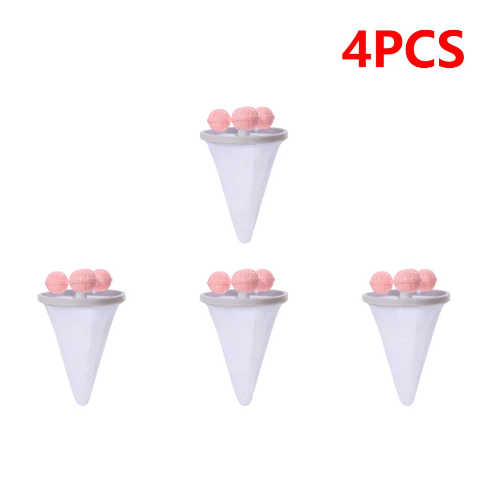 1-5PC Washing Machine Hair Filter Floating Pet Fur Lint Hair Removal Catcher Reusable Mesh Dirty Collection Pouch Cleaning Balls